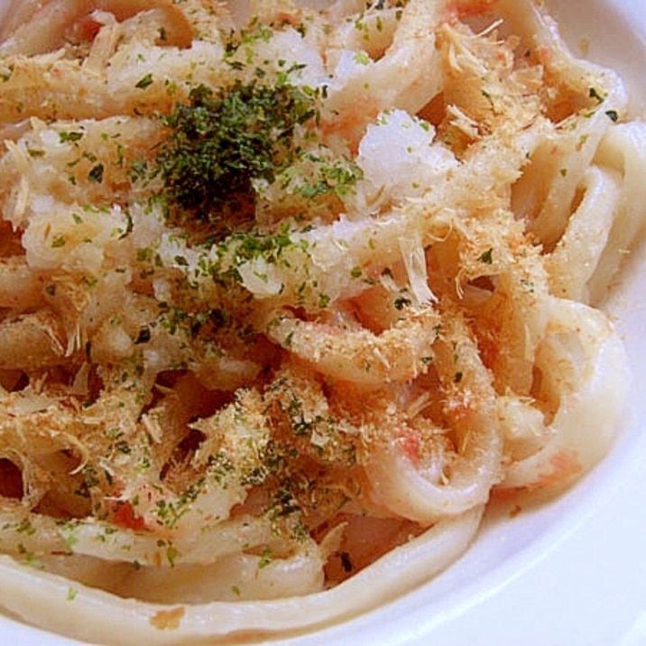 簡単ヘルシー!明太子うどん♪(大根おろし他)